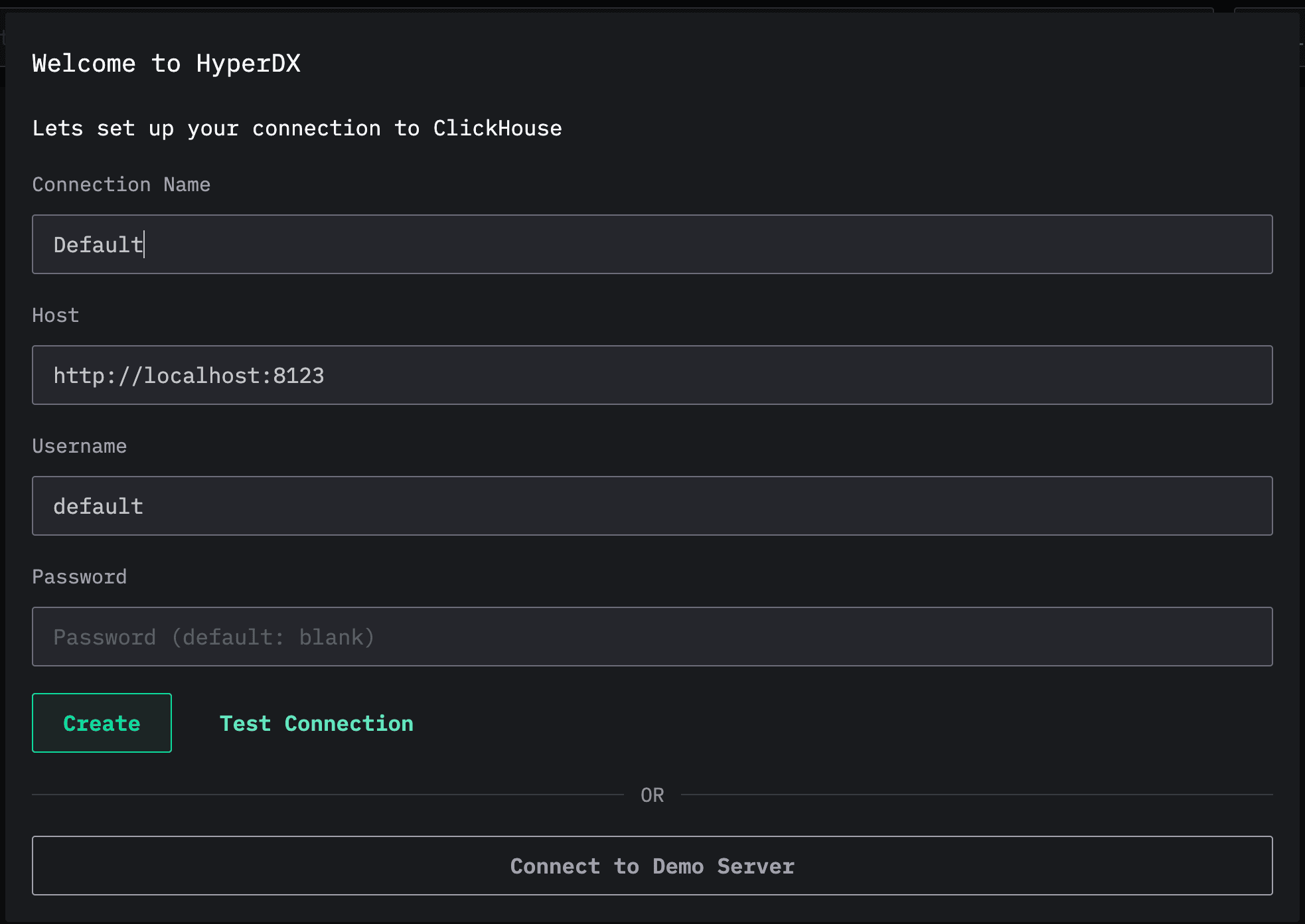 Connexion HyperDX